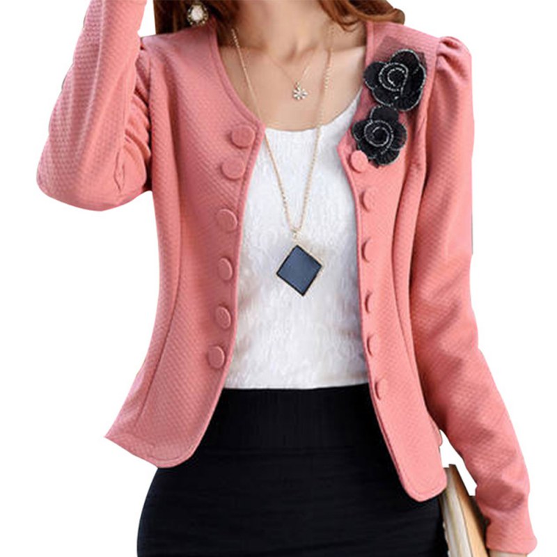 Blackday Women Spring Autumn Fashion Blazer Plus Size Long Sleeved Bleiser Mujer Casual Lovely Women Suits Flower Outwear Office Coat