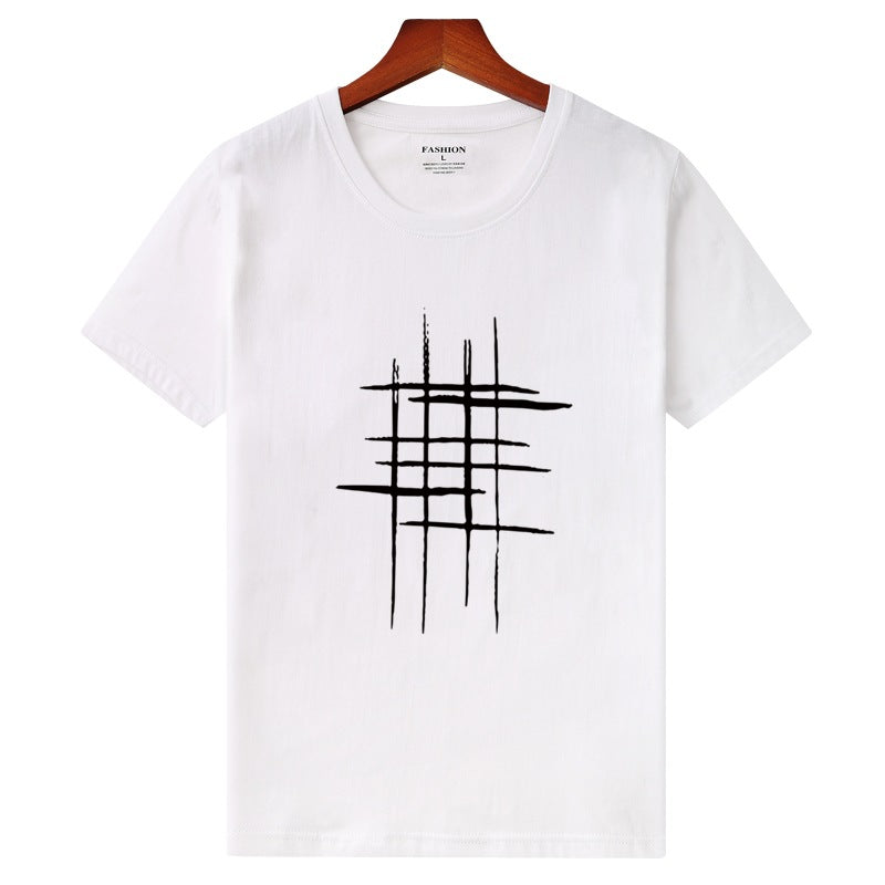 Men&#039;s cotton short-sleeved T-shirt youth loose large size compassionate men&#039;s half-sleeved printed T-shirt