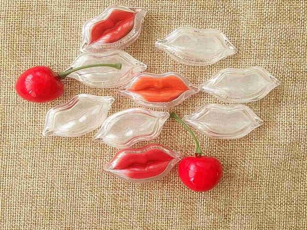 5G Elegant Clear Lip Shape Lipstick Container DIY Lip Balm Sub Box Empty Eyeshadow Powder Jar Blusher Storage Box