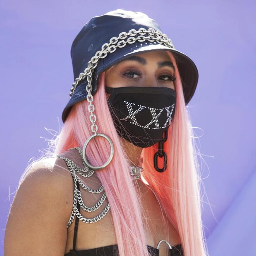 Fashion Rhinestone Face Masks with Breathing 100% Cotton Washable Reusable Cloth Masks Protection from Dust Pollen Pet Dander