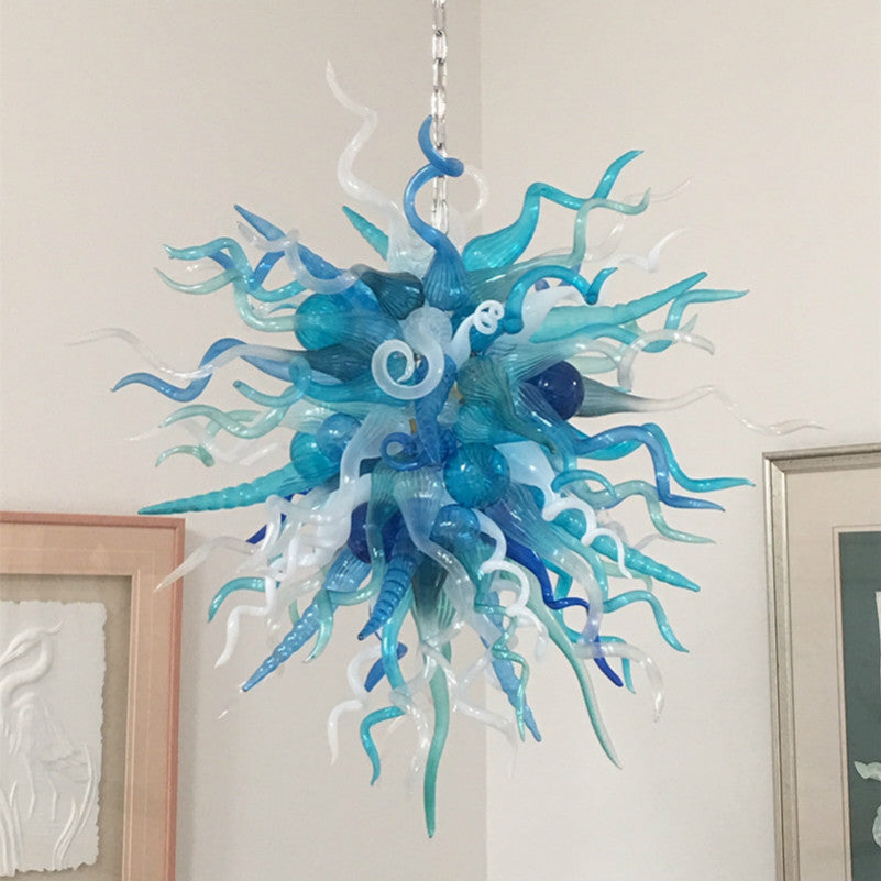 Hand Blown Glass Modern Chandeliers Lamps LED Hotel Office Decor Lighting Multi Colored 110-240v 28 Inches E27 Pendant Lights