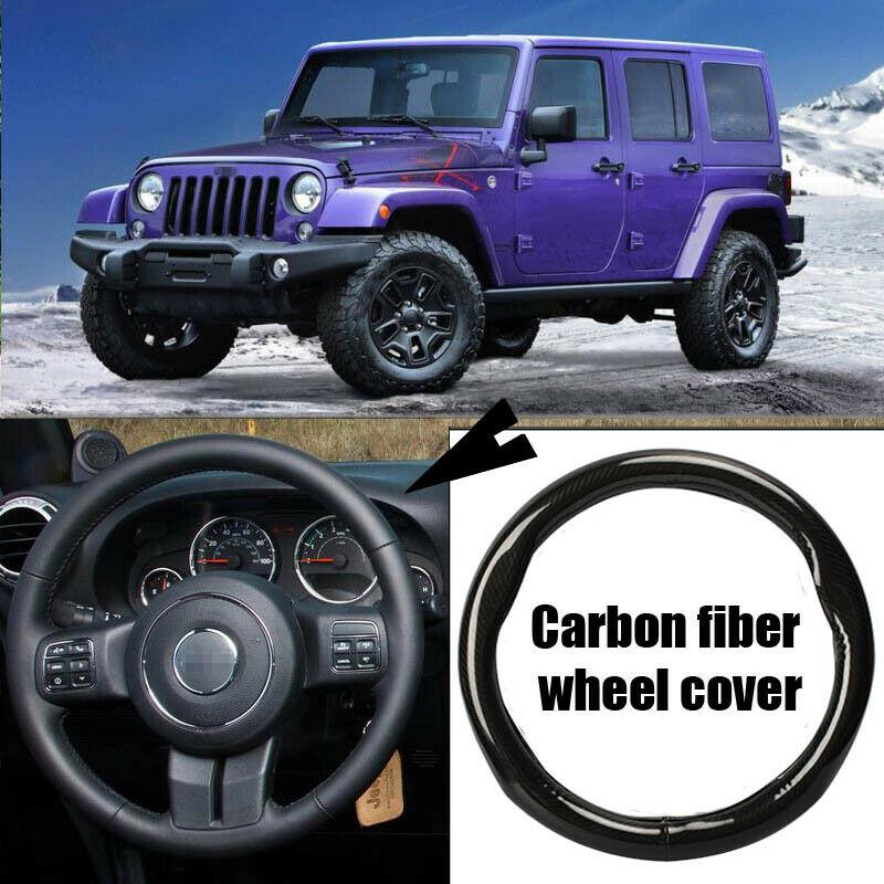 Car-styling 38cm black carbon fiber PVC leather car steering wheel cover for Jeep Wrangler