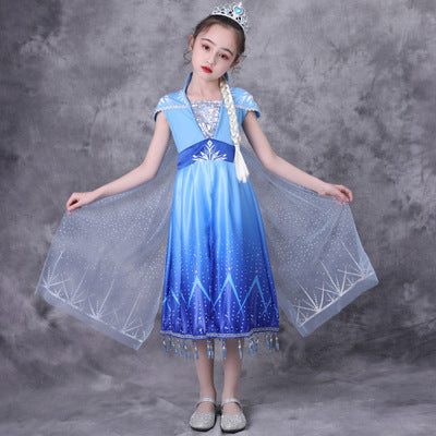 2020 Girls Dress Aisha Short Sleeve Printed Dress Children Summer Princess Dresses 2020 New Novelty Style Skirts Girls Luxury Ball Gowns