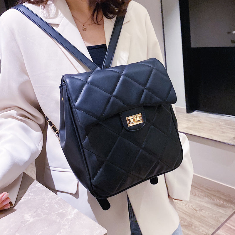 Backpack Style Pu Leature Women&#039;s Black Female Simple Shoulder Bag Fashion School Bags For Teenage Girls Drop Backpacks