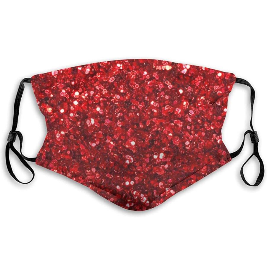 3D Printing Sequin Print Face Mask Breathable Mouth Masks Anti Dust Washable Reusable Protective Face mask cover without filter