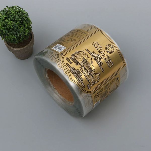 Customized metal red wine bottle labels stickers adhesive package metal printed sticker with high quality