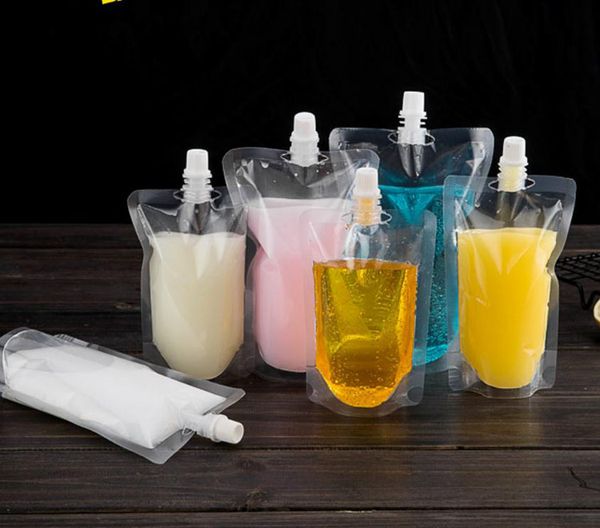 1000pcs 100ml500ml stand up packaging bags drink spout storage pouch for beverage drinks liquid juice milk coffee free shipping