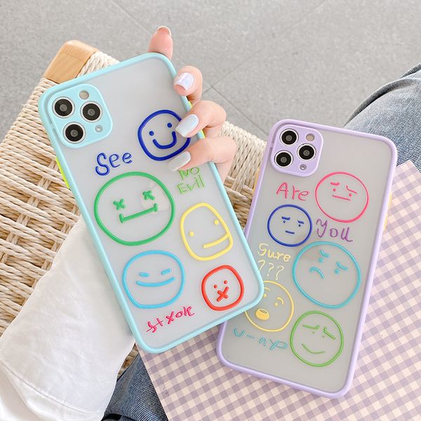 Funny Emoticons Candy Color Letter Phone Case For iPhone 11 Pro Max XR XS Max 7 8 Plus X Soft TPU Hard PC Back Cover