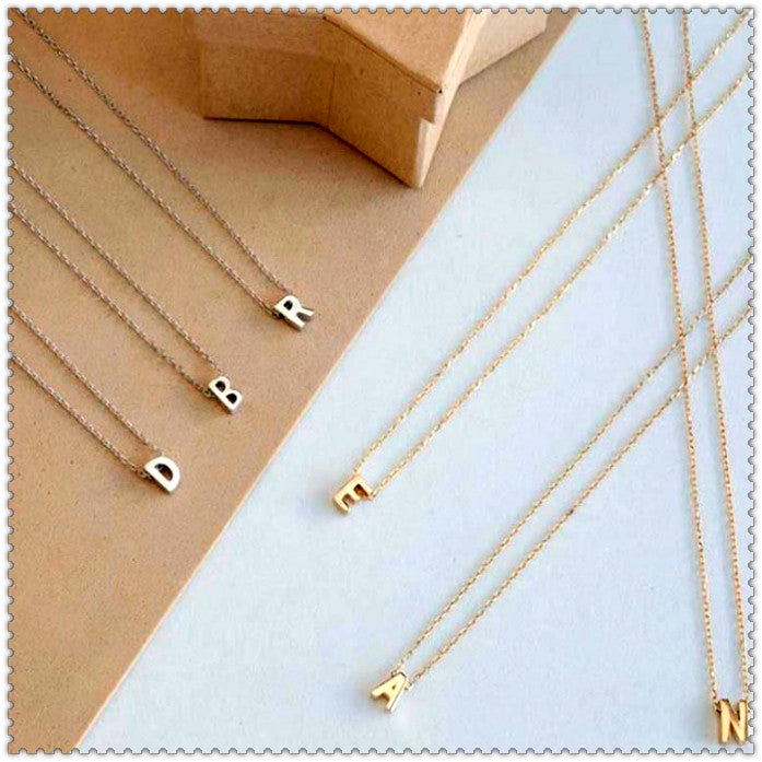 Silver Gold Color 26 Initial Letter Choker Necklace For Women Personalized Pendant Necklace Summer Jewelry Accessories