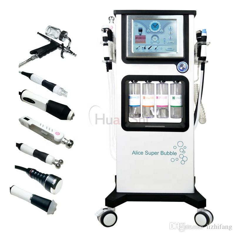 2020 Alice Super Bubble Facial Whitening 7 In 1 CO2 RF Oxygen Spray Hydro Dermabrasion Machine