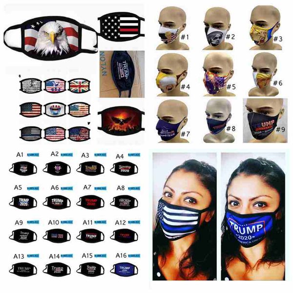 77 Styles Adult Trump Mask 2020 American Election Face Masks USA Flag Dustproof Washable Reuseable Trump Face Masks ZZA2429