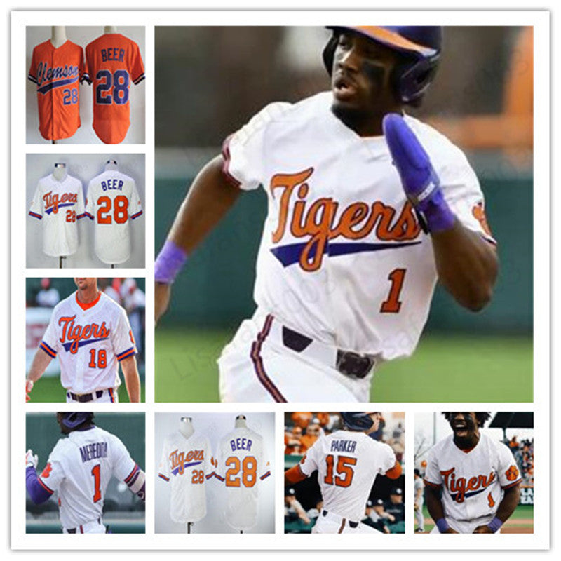 Clemson Tigers Baseball Jersey 16 Bo Majkowski 35 Chad Fairey 13 Bryce Teodosio 22 Weatherly 28 Seth Beer Sam Hall