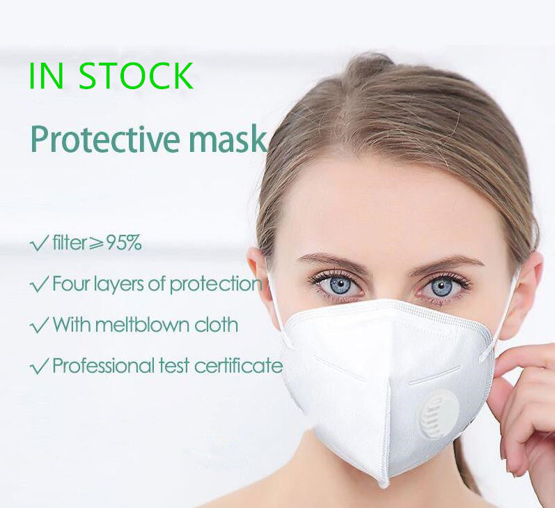 DHL FAST SHIPPING Mask with Valve Safety Protective Mask PM2.5 Fliter Anti Dust Pollution Earloop Face Mask Respirator