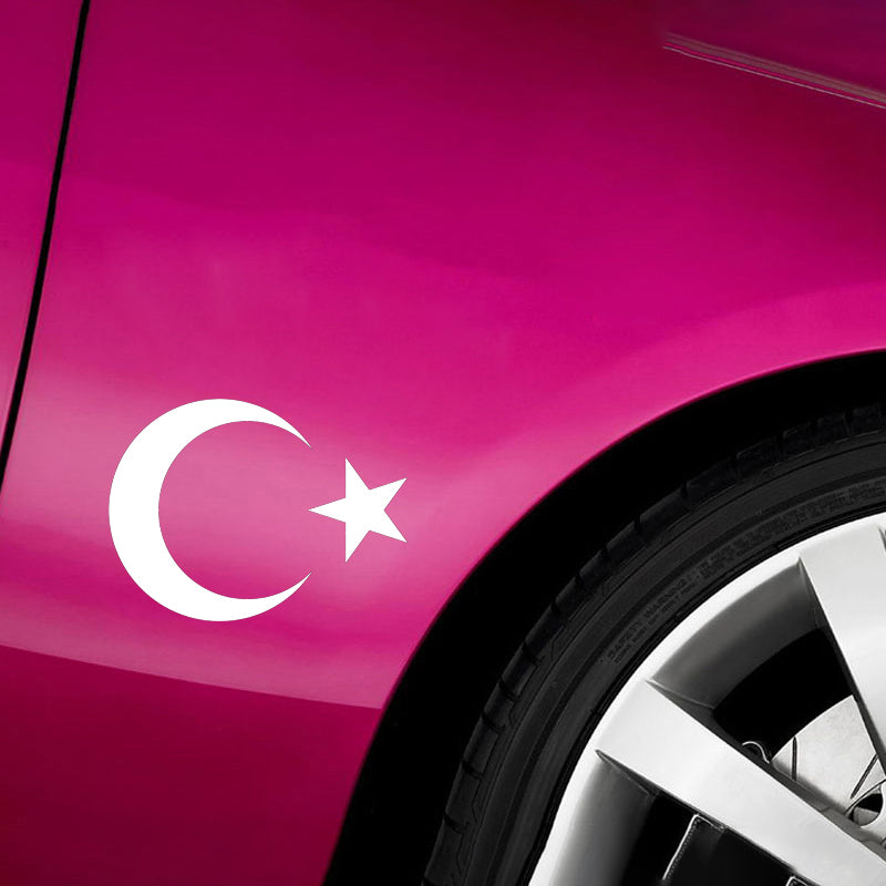 14*10cm Islam Turkey Flag Star Star Sticker Half Fashion Personality Creativity Car Sticker Vinyl Decals Car Styling