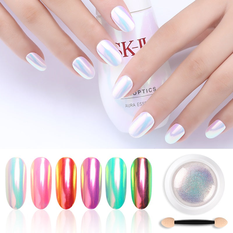 Chrome Pearl Shell Powder Nail Art Glitter Pigment Pearl Powder Long Lasting Manicure Nail Tip Decoration Gel Polish Dust I036