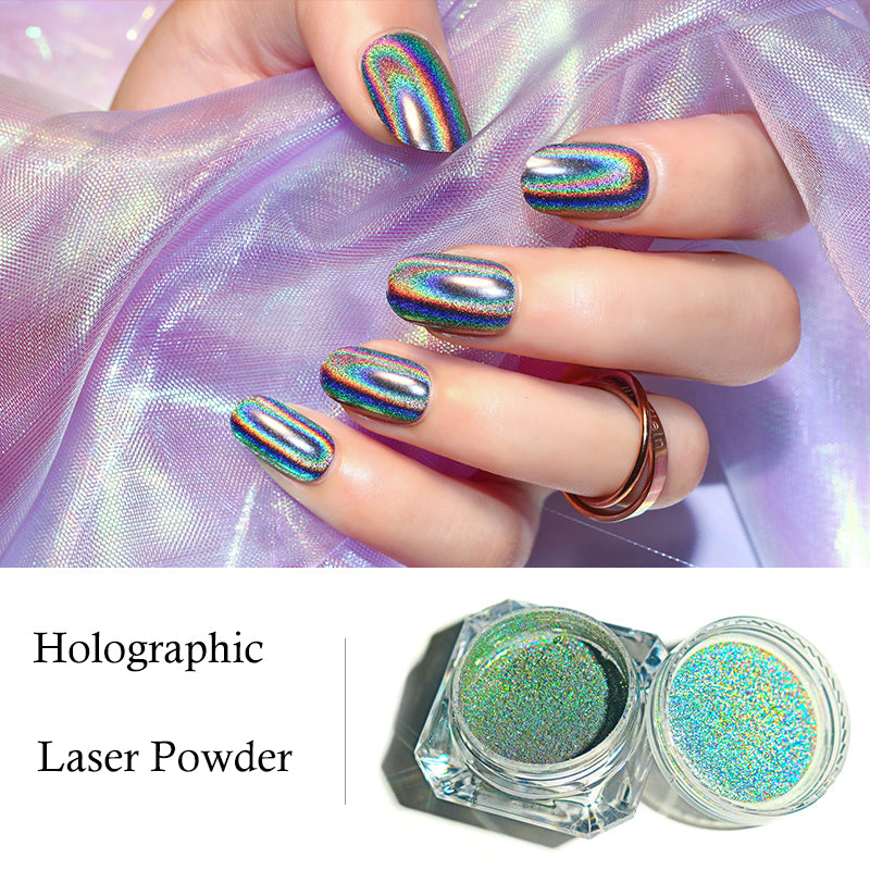 Holographic Laser Powder Rainbow Nail Art Chameleon Glitter Chrome Powder Pigment Manicure Nail Gel Polish Glitter Dust I032