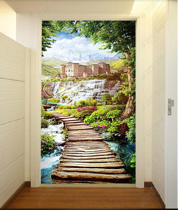 3d wallpaper custom photo 3D forest trail castle landscape porch muals wall paper for walls 3 d