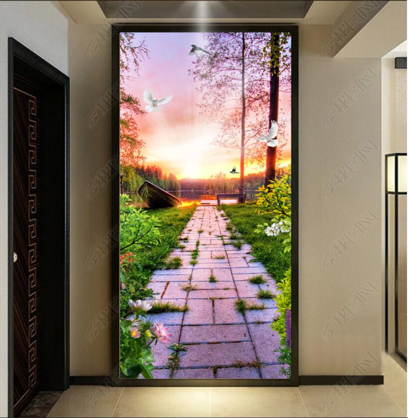 3d wallpaper custom photo Sunrise nature landscape porch background wall muals wall paper for walls 3 d