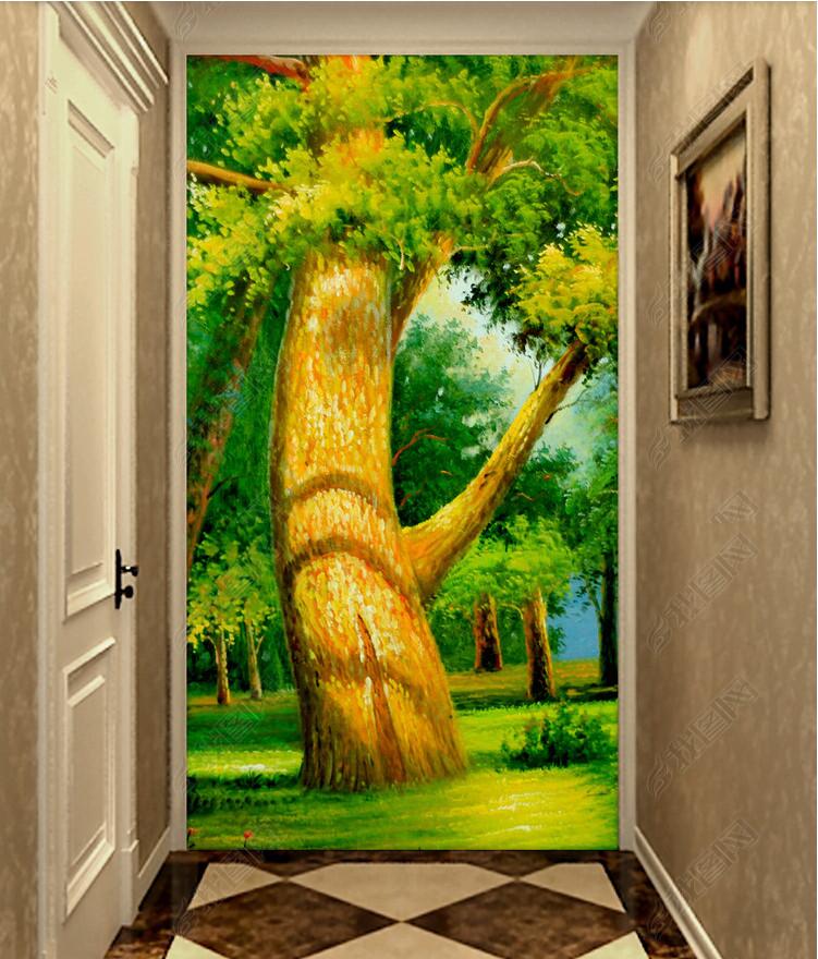 3d wallpaper custom photo European pine forest landscape oil painting porch decorative paintingh muals wall paper for walls 3 d