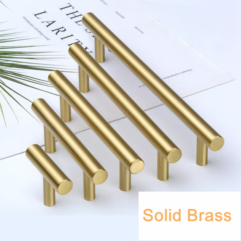 Solid Brass Tbar shape Cabinet Handles Furniture Drawer Pulls Kitchen Cupboard Knobs pull handle Modern design