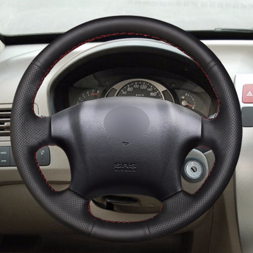 Black Natural Leather Car Steering Wheel Cover for Hyundai Tucson 2006-2014