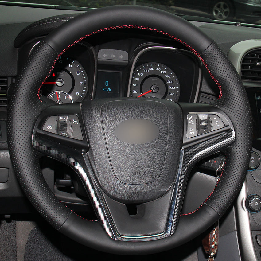 Black Natural Leather Car Steering Wheel Cover for Chevrolet Malibu 2011-2014 Volt 2011-2015