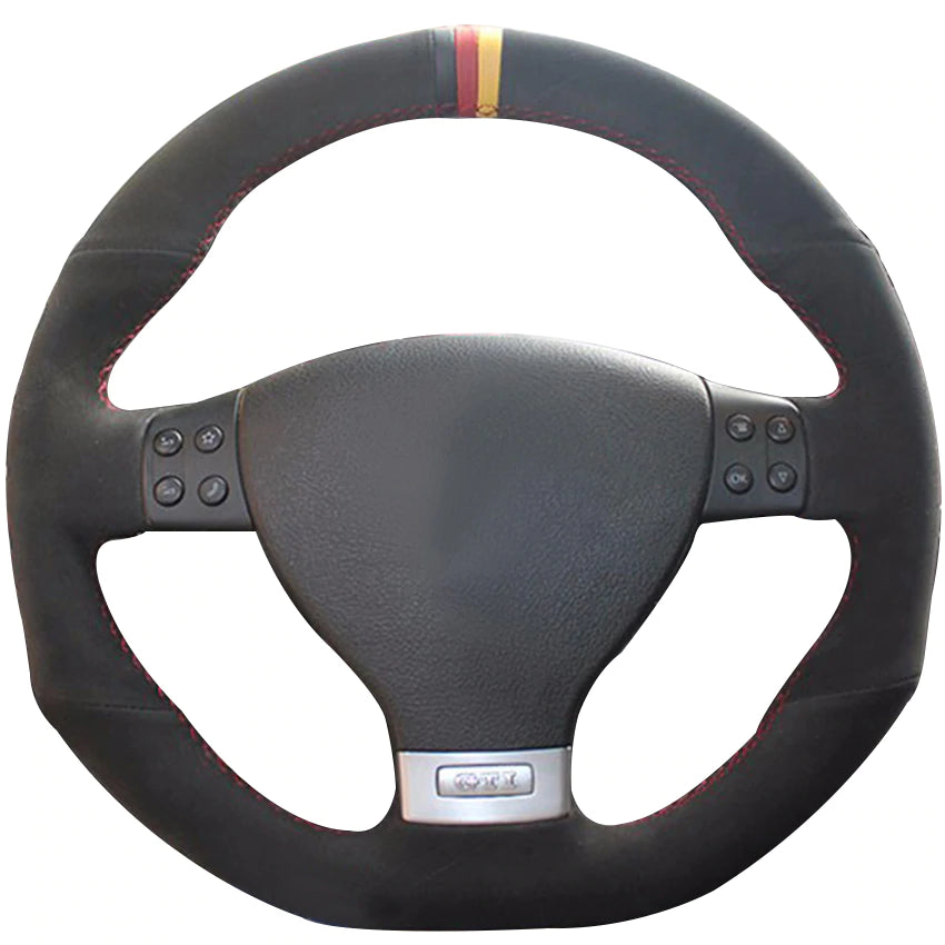 Black Suede Black Red Yellow Marker Car Steering Wheel Cover for Volkswagen Golf 5 Mk5 GTI VW Golf 5 R32 Passat R GT 2005