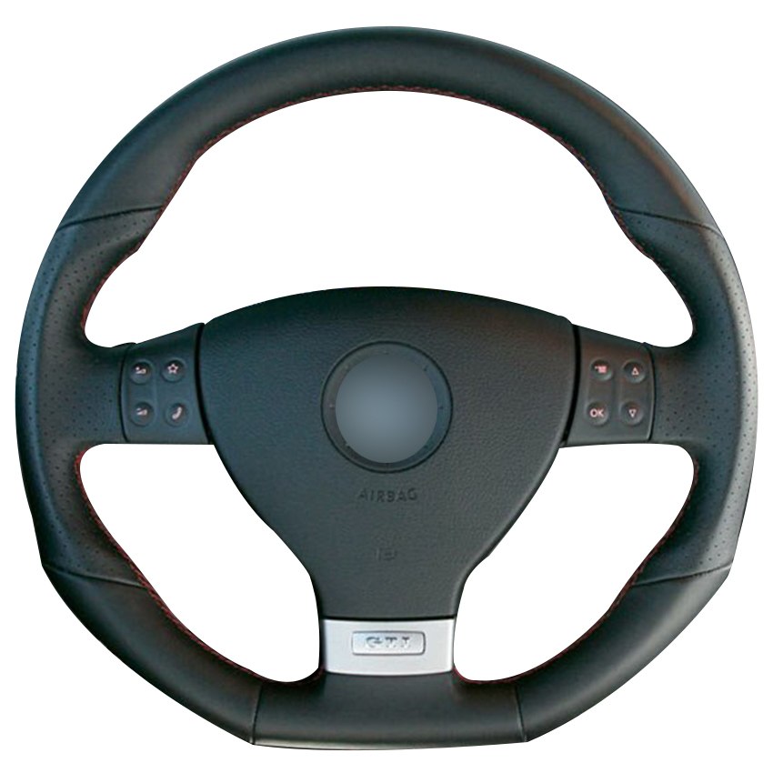 Black Synthetic Leather Car Steering Wheel Cover for Volkswagen Golf 5 Mk5 GTI VW Golf 5 R32 Passat R GT 2005