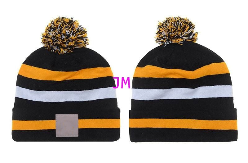 2019 hot sale luxury fashion knitting cotton hats hair ball strips camouflage high quality fashion cheap Beanie cap women&#039;s winter warm hats