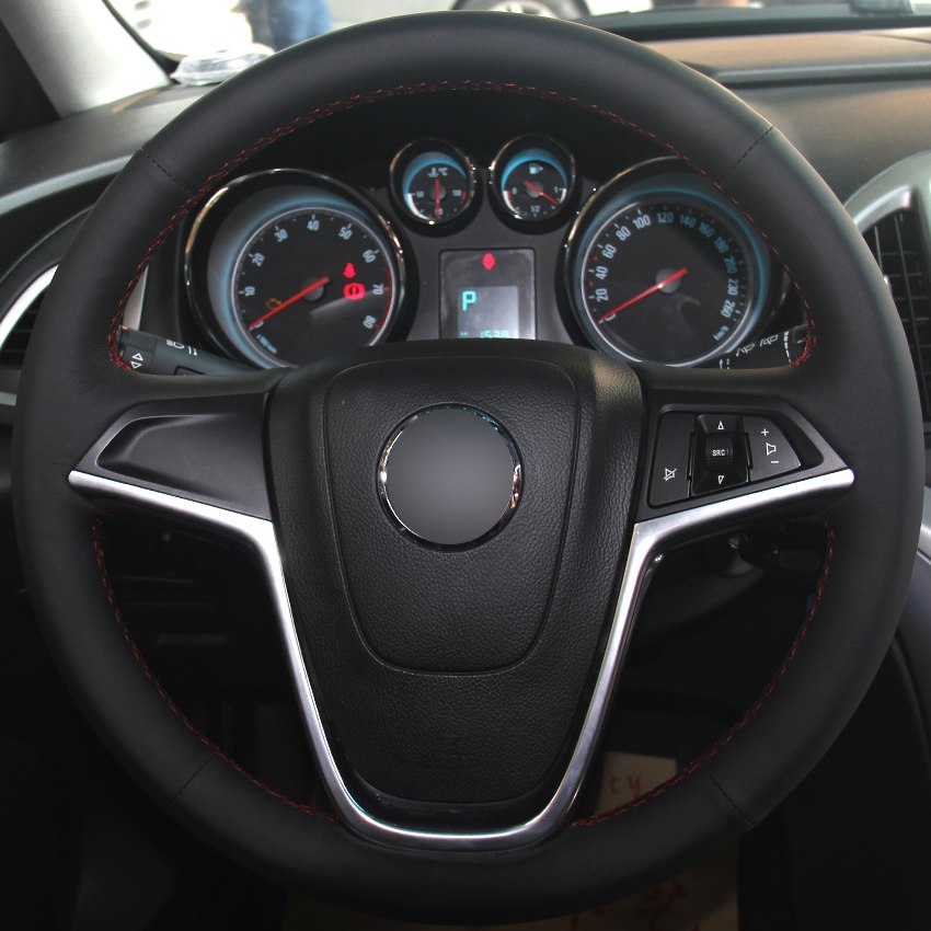 Black Natural Leather Car Steering Wheel Cover for Buick Excelle XT GT Encore Opel Mokka