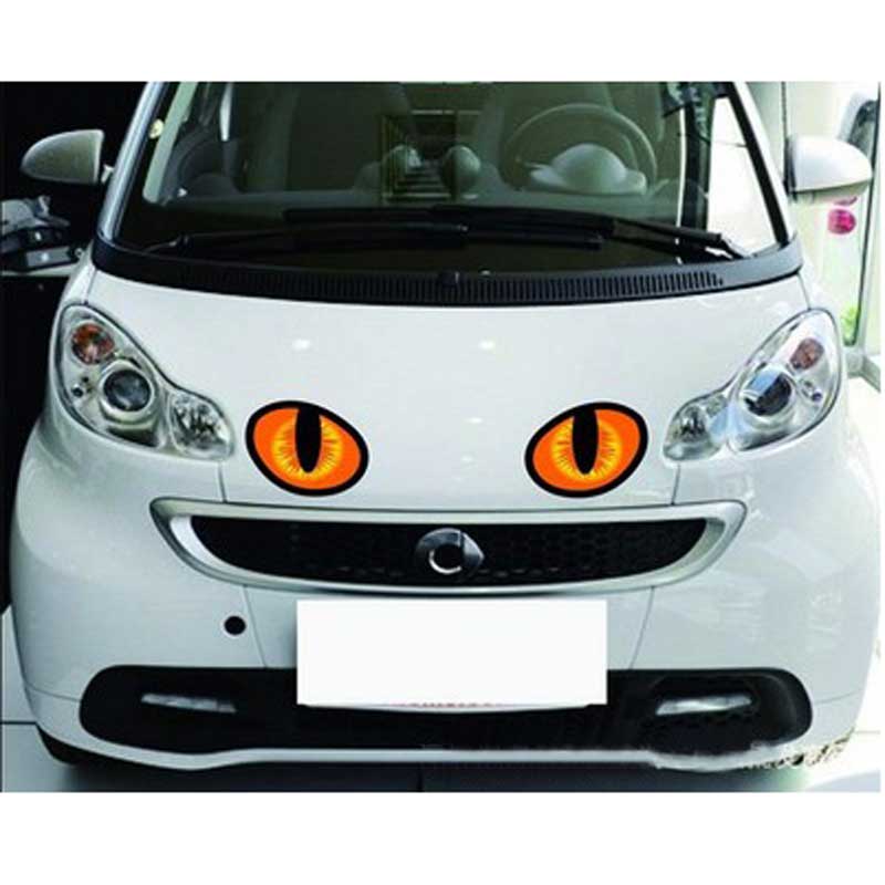 3D Simulation Cat Eye Stickers Eyes Rearview Mirror Window Realistic Decals