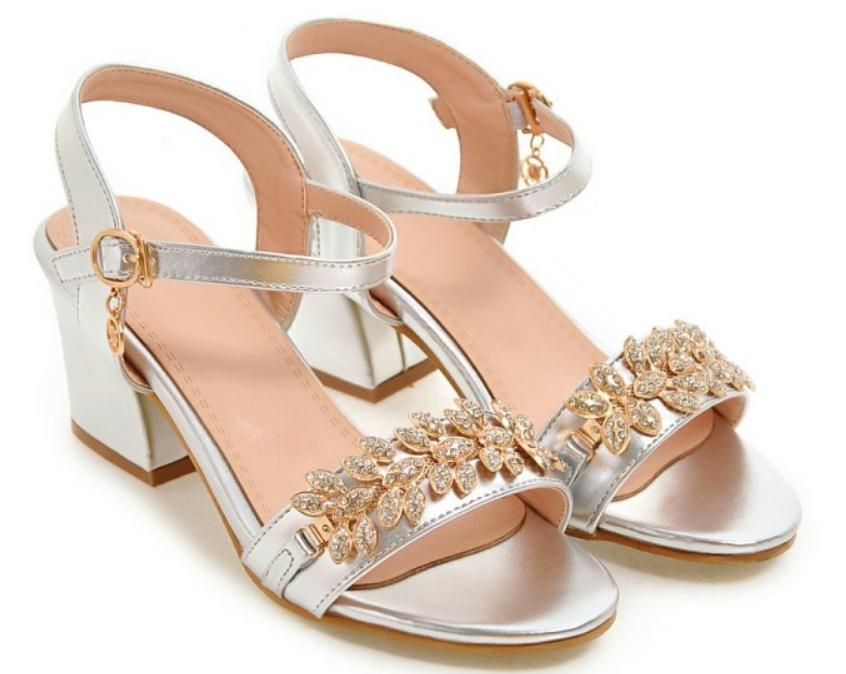 2019 water drill Women&#039;s Sandals in Summer with New style High heel Coarse heel