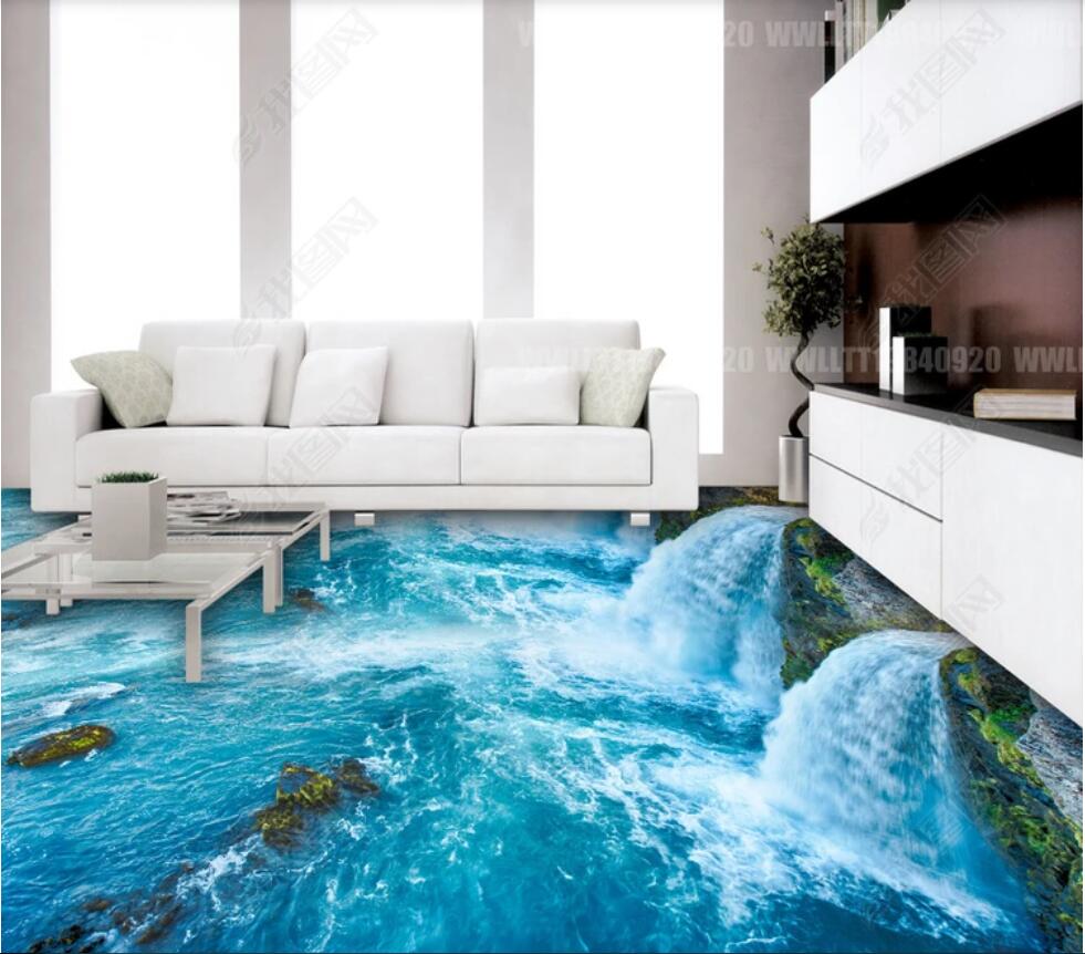 3d pvc flooring custom photo wall paper Ocean World Bathroom Kitchen 3D Flooring murals wallpaper for walls 3 d