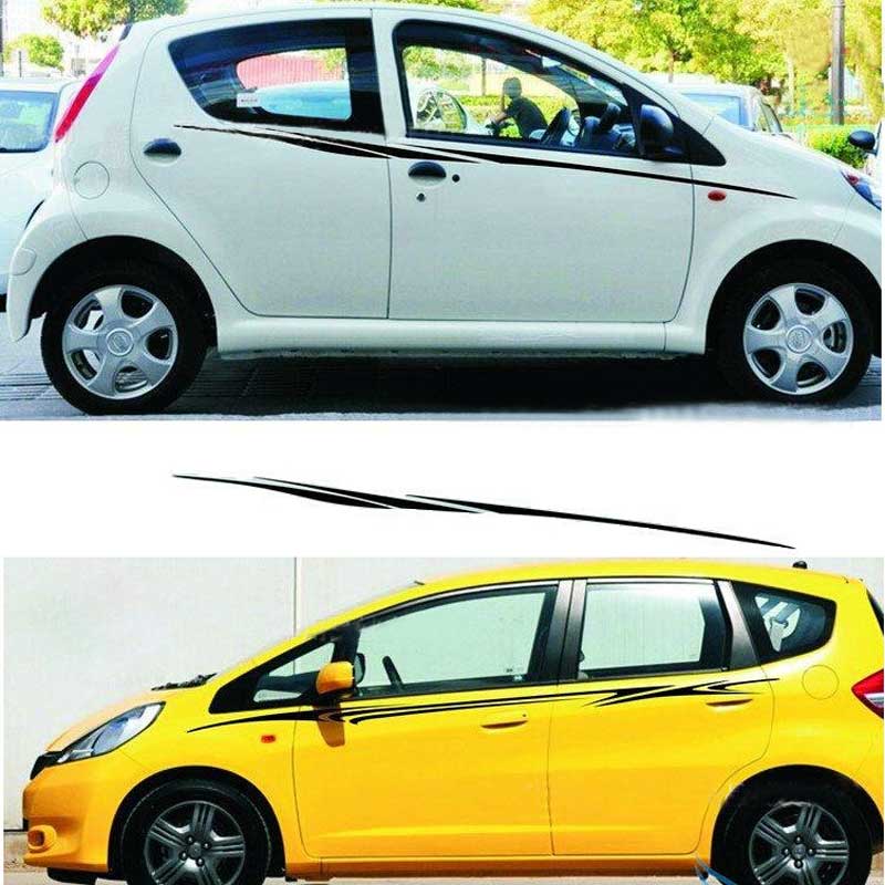 2PCS-Set Personalized Car Waist Decals Scratches Art Vinyl Body Stickers Detor