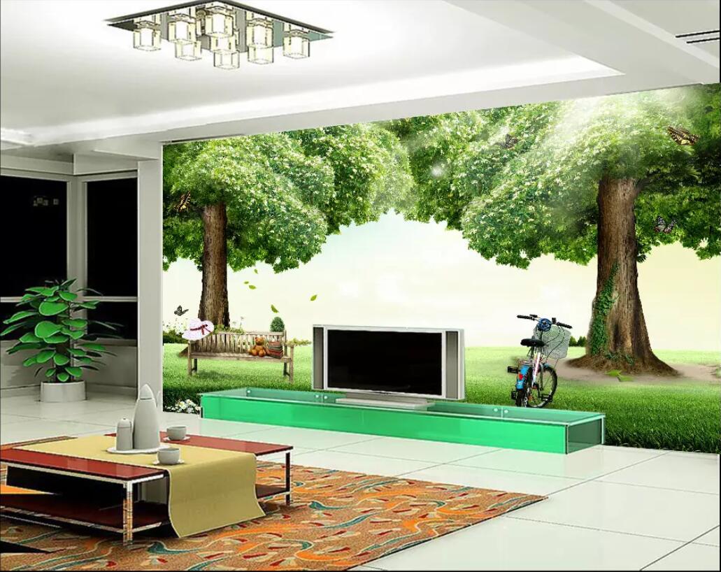 3d room wallpaper cloth custom photo mural Green fresh dreamy tree fashion background wall decoration painting wall wallpaper for walls 3 d