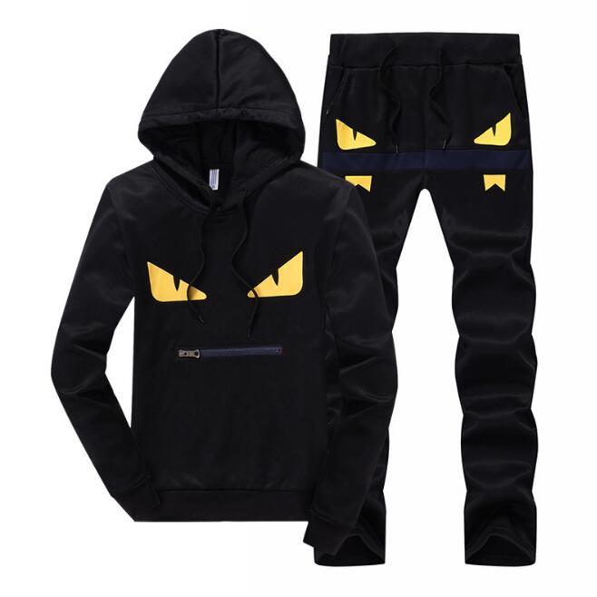 Men Sportswear Hoodie And Sweatshirts Black White Autumn Winter Jogger Sporting Suit Mens Sweat Suits Tracksuits Set Plus Size M-4XL