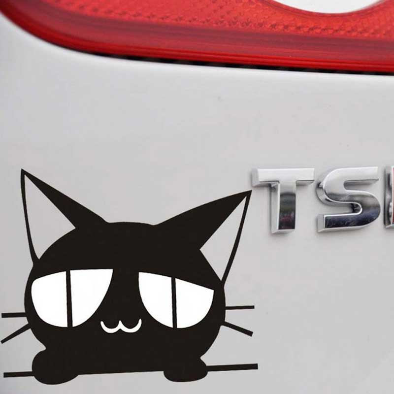 CAR 1PCS Reflective Cartoon Cat Car Stickers Body Decoration Scratched Decals