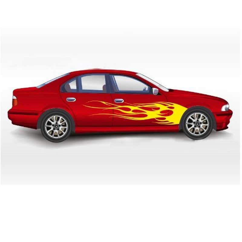 CAR 2PCS-Set Fire Tribal Totem Modified Body Stickers Personalized Decoration Car Cover