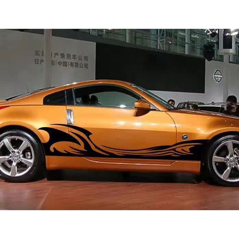 2PCS-SET NEW Flame Car Stickers Personalized Decoration Waist Decals