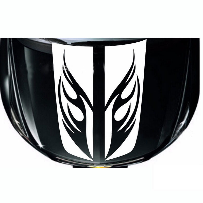 2PCS Hood Cover Tail Sticker Striped Flame Engineered Car Strap Flush Decal