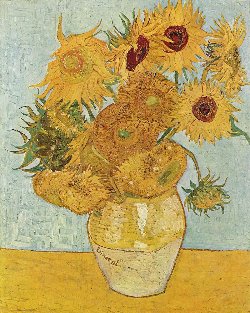 Handpainted Oil Painting on Canvas for Kitchen Bedroom Wall Decor Still Life vase with Twelve Sunflowers, 1888 Vincent Van Gogh No Framed