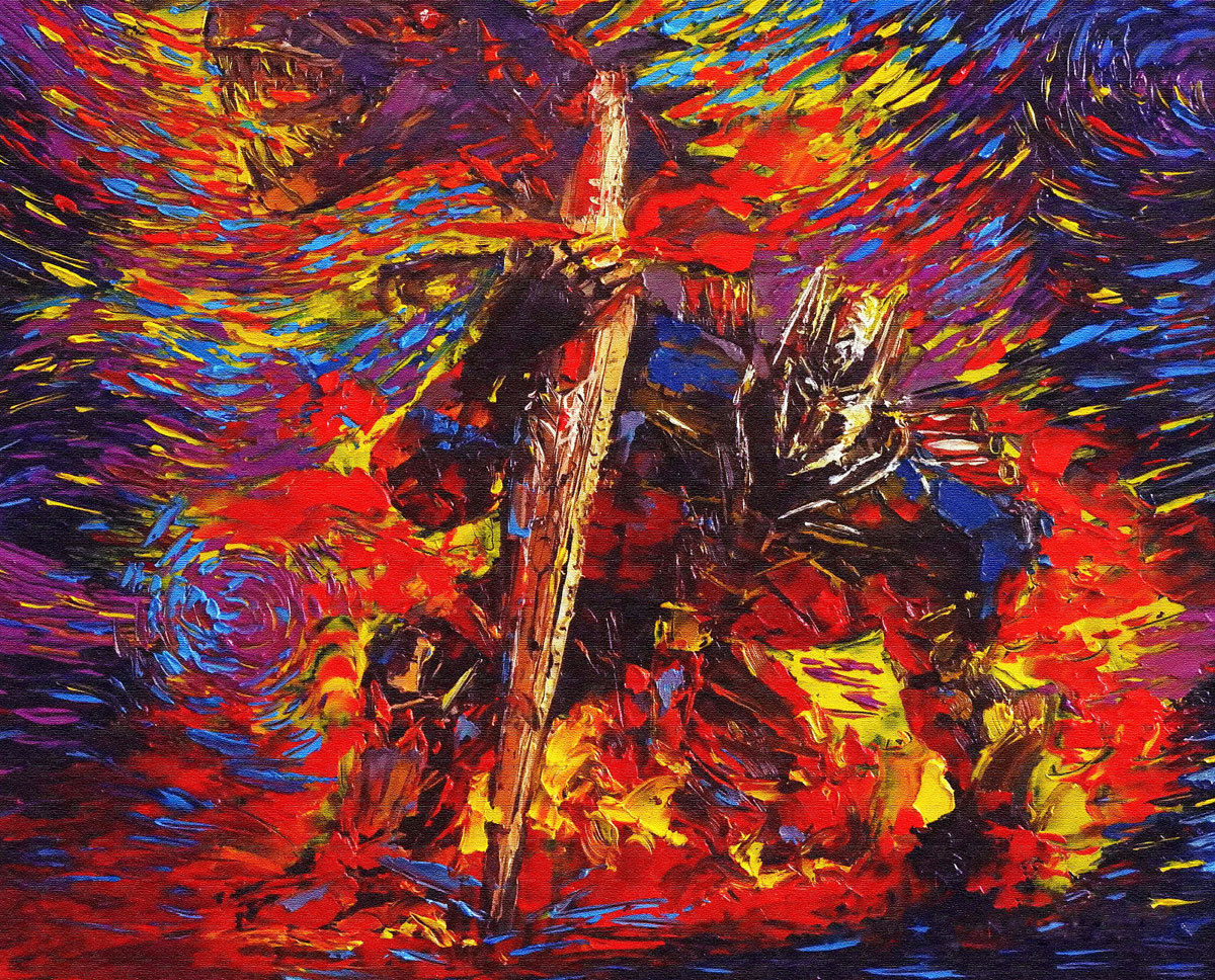 Palette Knife Hand Painted Mondern Wall Art Oil Painting Abstract on Canvas for Wall Decor Transformers Optimus Home High Quality No Framed