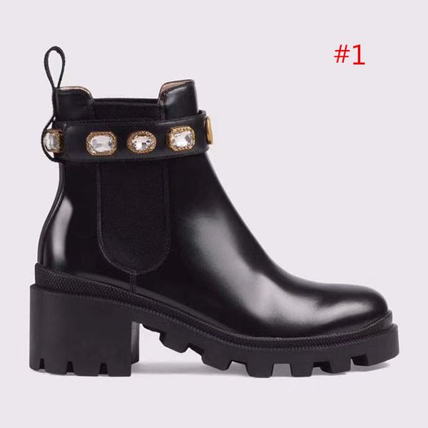 2019 high quality Woman&#039;s Leather shoes Lace up Ribbon belt buckle ankle boots factory direct female rough heel round head autumn winte