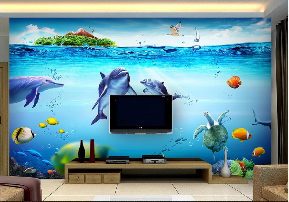 3d room wallpaper custom photo mural Fashionable beautiful ocean underwater world TV background wall decorative wallpaper for walls 3 d