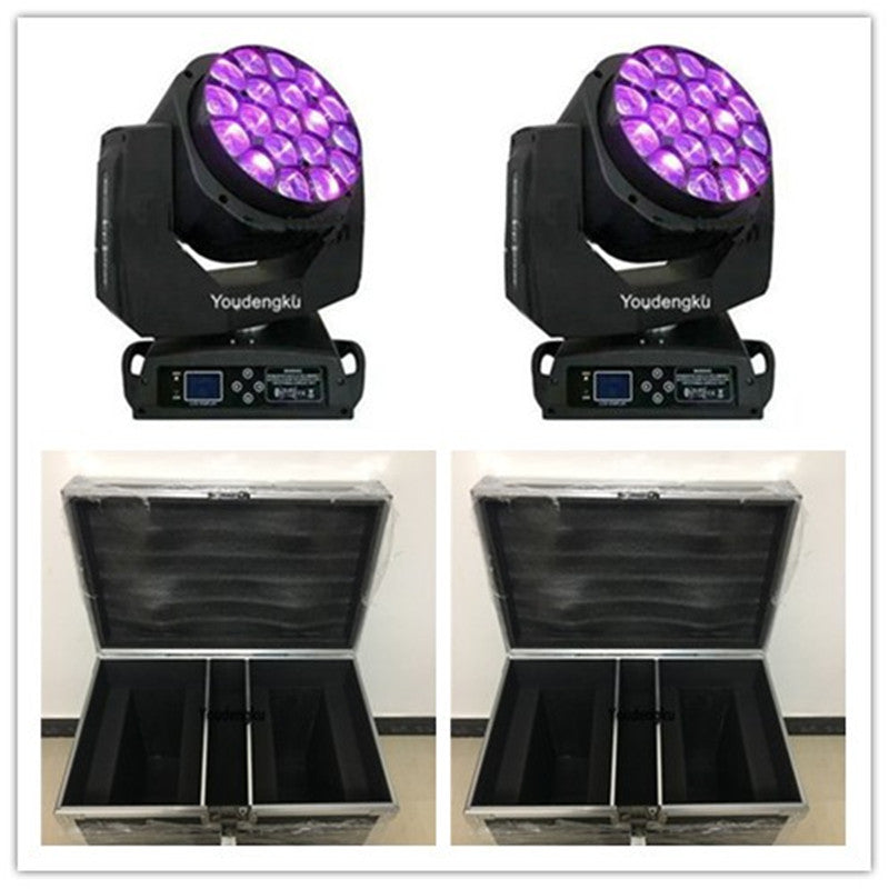 4pcs-lot Big 19*15W Bee Eyes LED Moving Head Zoom Light clay paky aleda wash k10 B EYE beam movinghead with flightcase
