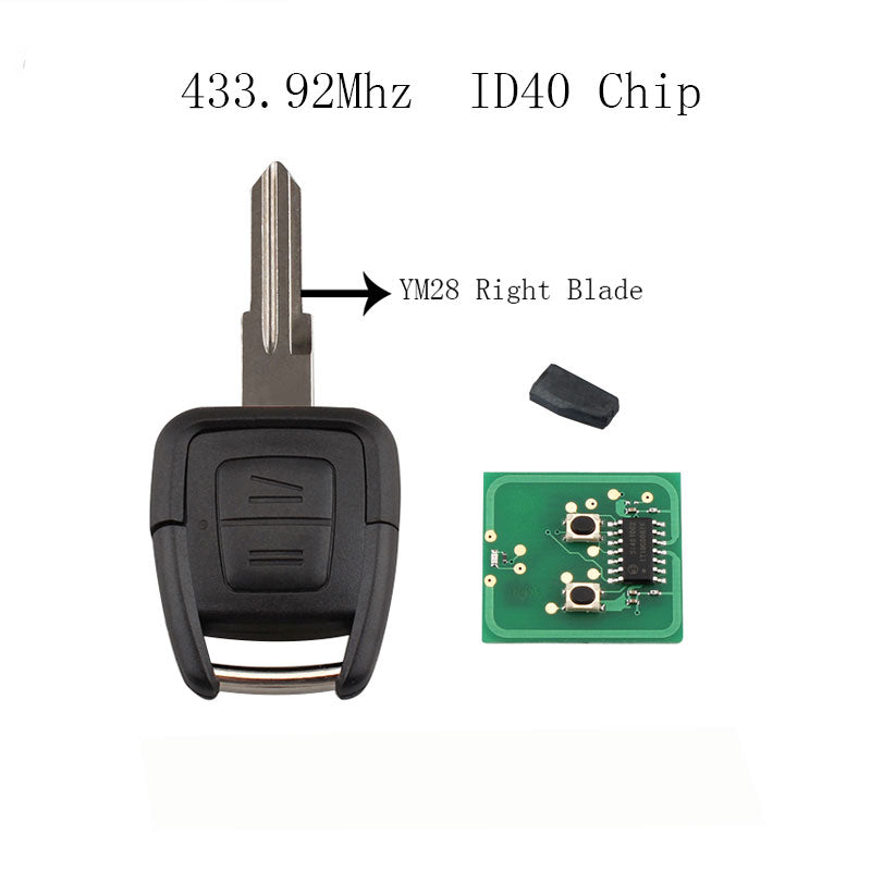 Buttons YM28 Right Blade Car Remote key Fob For Vauxhall Opel Astra Transponder Chip ID40 433.92Mhz Car key