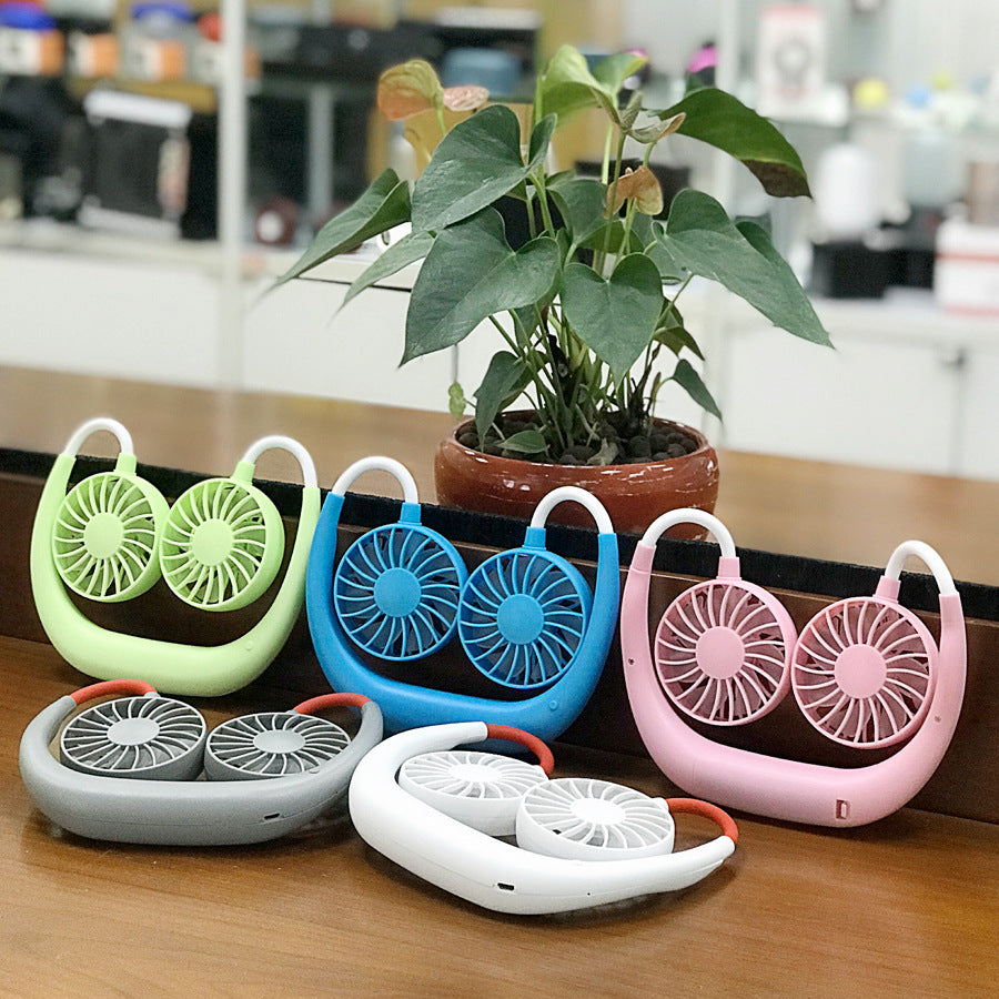 Hanging Neck Fan Lazy Creative Mini Fans 5 Colors USB Charging Travel Portable Sports Fan Novelty Items Outdoor Gadgets OOA5546