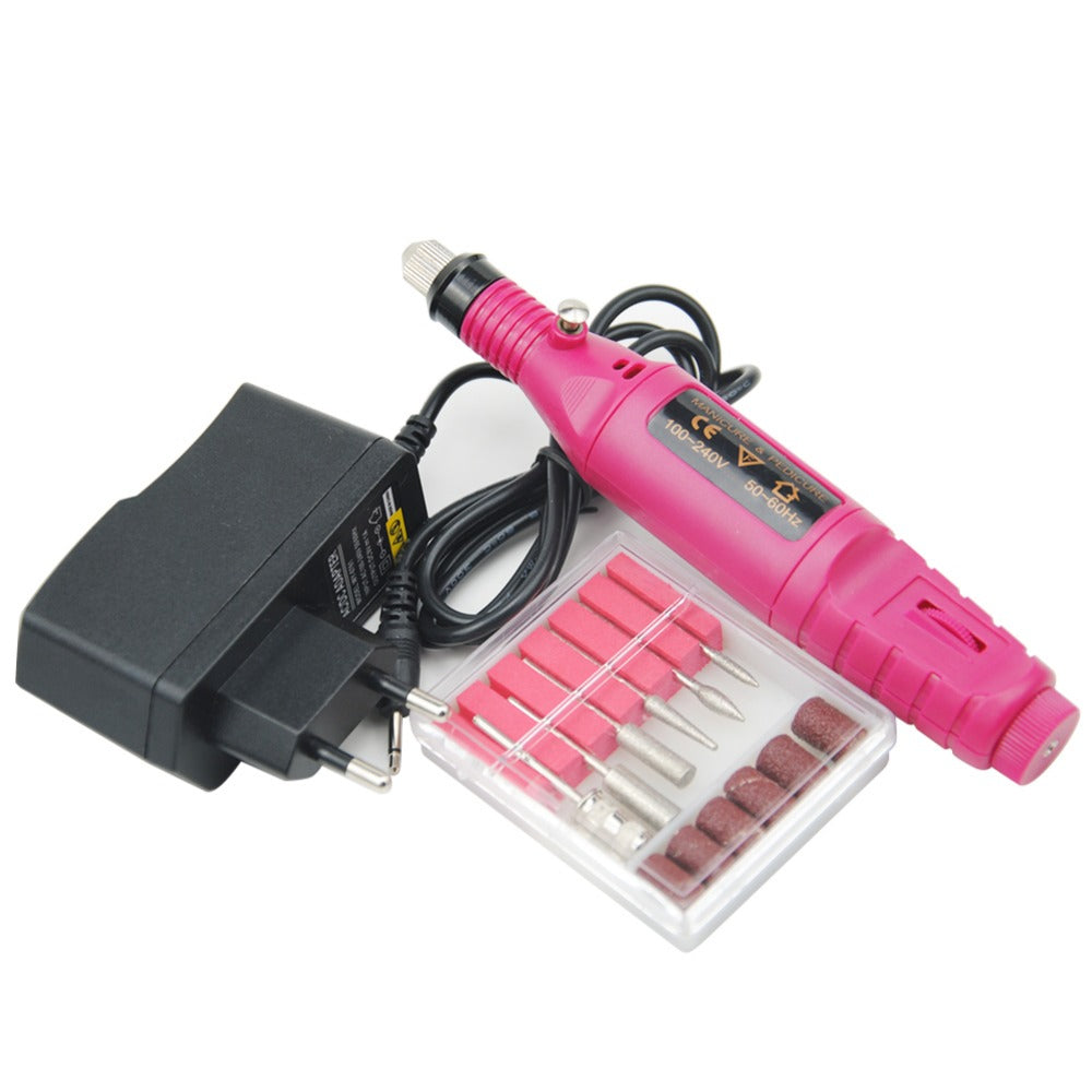 Power Professional Electric Manicure Machine Pen Pedicure Nail File Nail Tools 6 bits Drill Nail Drill Machine