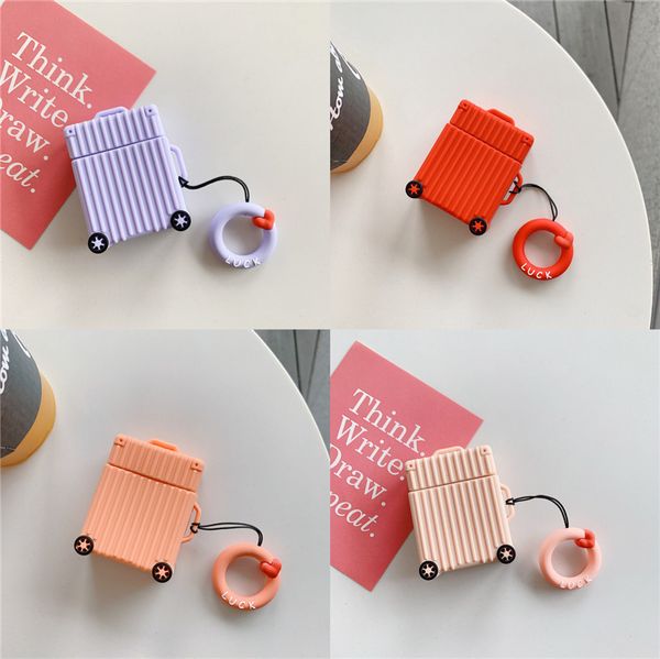 Cute Trunk Bluetooth earphone cases For airpods wireless silicone funda for apple air pods dock cover box charging accessories