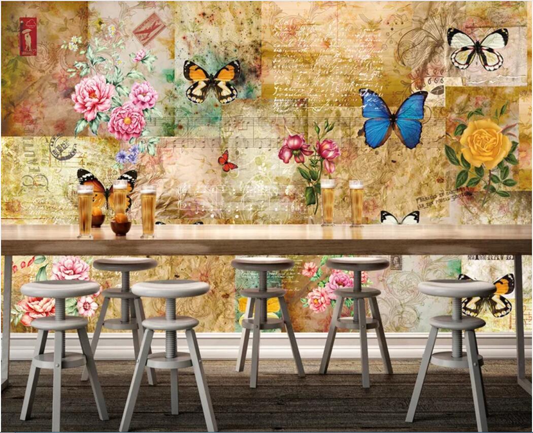 3d room wallpaper custom photo mural Vintage nostalgic paper english restaurant bar background wall paper wallpaper for walls 3 d